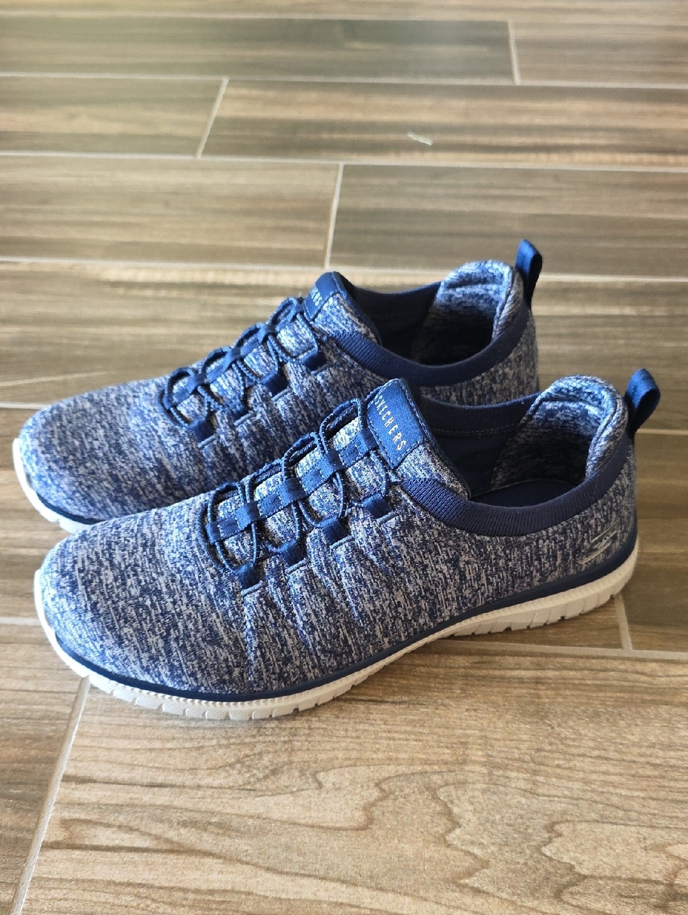Sketchers Slip-On Memory Foam Walking Shoes - Blue